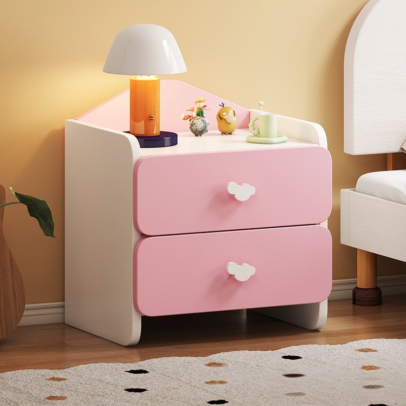 子供用かわいいベッドサイドテーブルシンプルモダンシンプルハイエンドクリームウインドロッカー家庭用寝室ラック