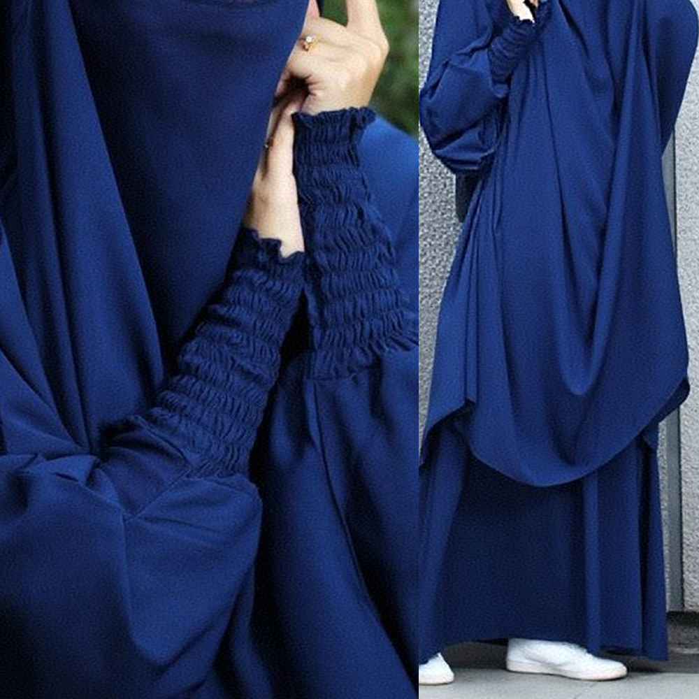 イスラム教徒の女性のオーバーヘッドキマールカフタン 2 個セットイードラマダンイスラム祈り衣服服トップススカートスーツアラビアローブアバヤ