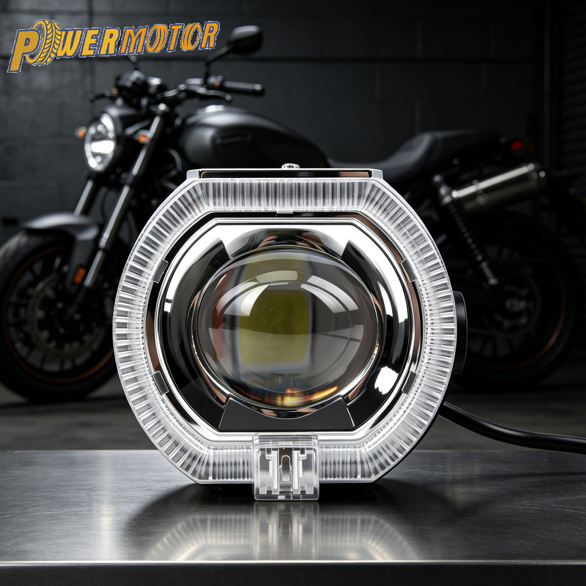 オートバイ 2.5 インチ 12V LED ユニバーサルプロジェクターヘッドライトエンジェルアイ E バイクオフロード ATV スクーター UTV 交換部品