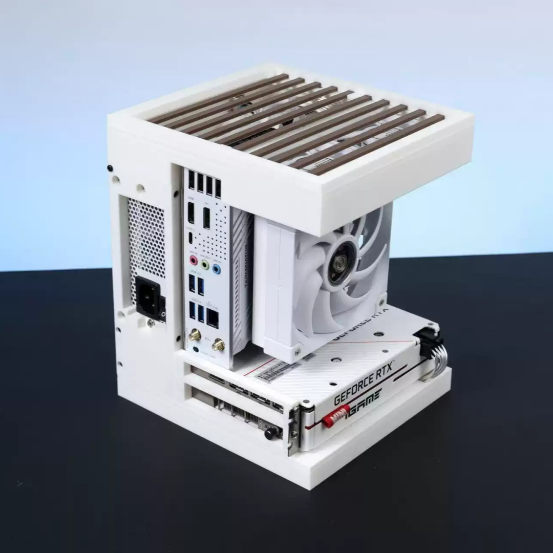ITX ミニタワーケース、強化ガラスシービュールームデスクトップシャーシ、17x17/17x19 メインボードと互換性あり