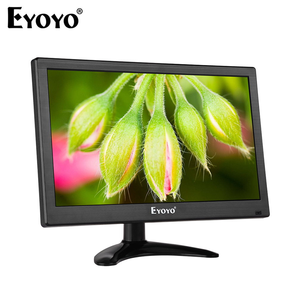 Eyoyo 12 インチ CCTV 監視セキュリティ モニター HD 1920*1080 IPS LCD ホーム オフィス デスクトップ ディスプレイ スピーカー VGA BNC USB 入力付き