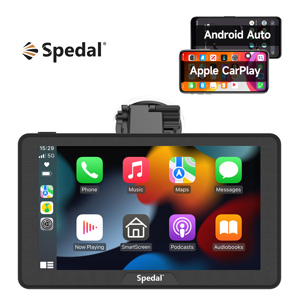 7 インチ IPS タッチスクリーン ポータブル カー ステレオ、ワイヤレス CarPlay および Android Auto CarPlay スクリーン付き、車用、ポートレート