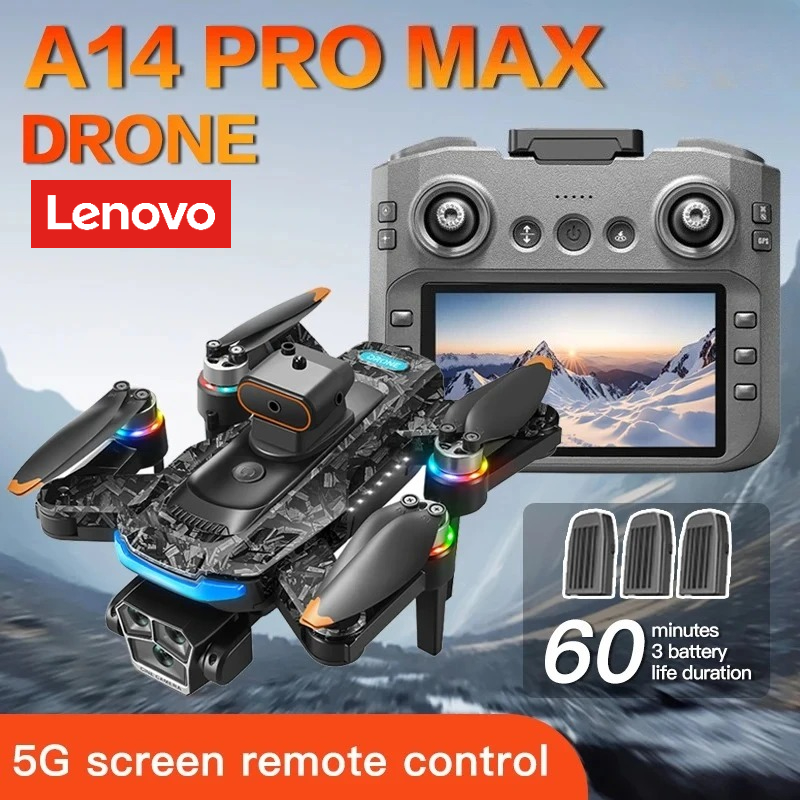 Lenovo A14 Pro Max ドローン GPS 8K HD カメラ 4K クアッドコプター スクリーン付き 5G WIFI 航空写真障害物 ブラシレスリモコン