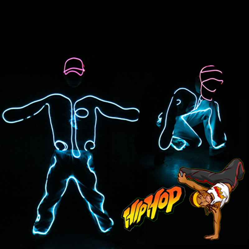 LED トロンダンスウェア光る完成服 EL ワイヤーライトアップステージパフォーマンスショー衣装用品ファッション発光衣装