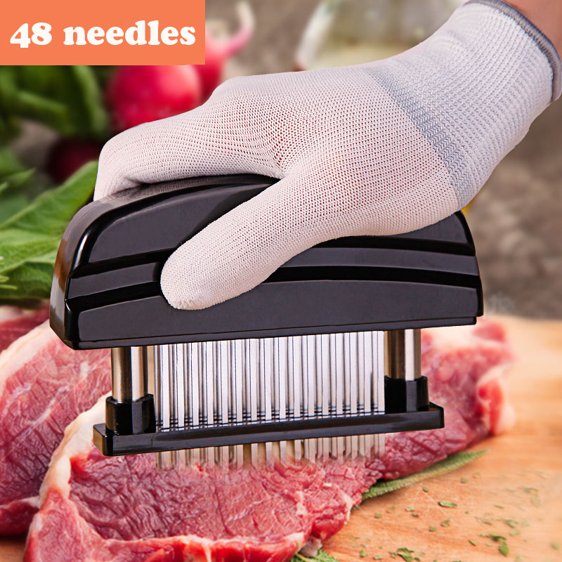 プロの肉柔らかくするための 48 個のステンレス鋼の針ステーキ肉柔らかいキッチン調理ツール肉ハンマー用