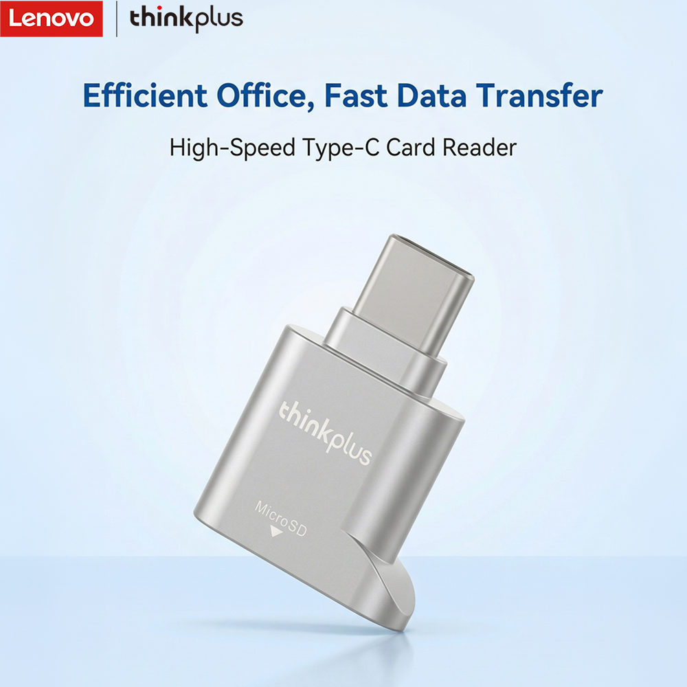 Lenovo Type-C ポータブル カード リーダー、高速データ転送、プラグ