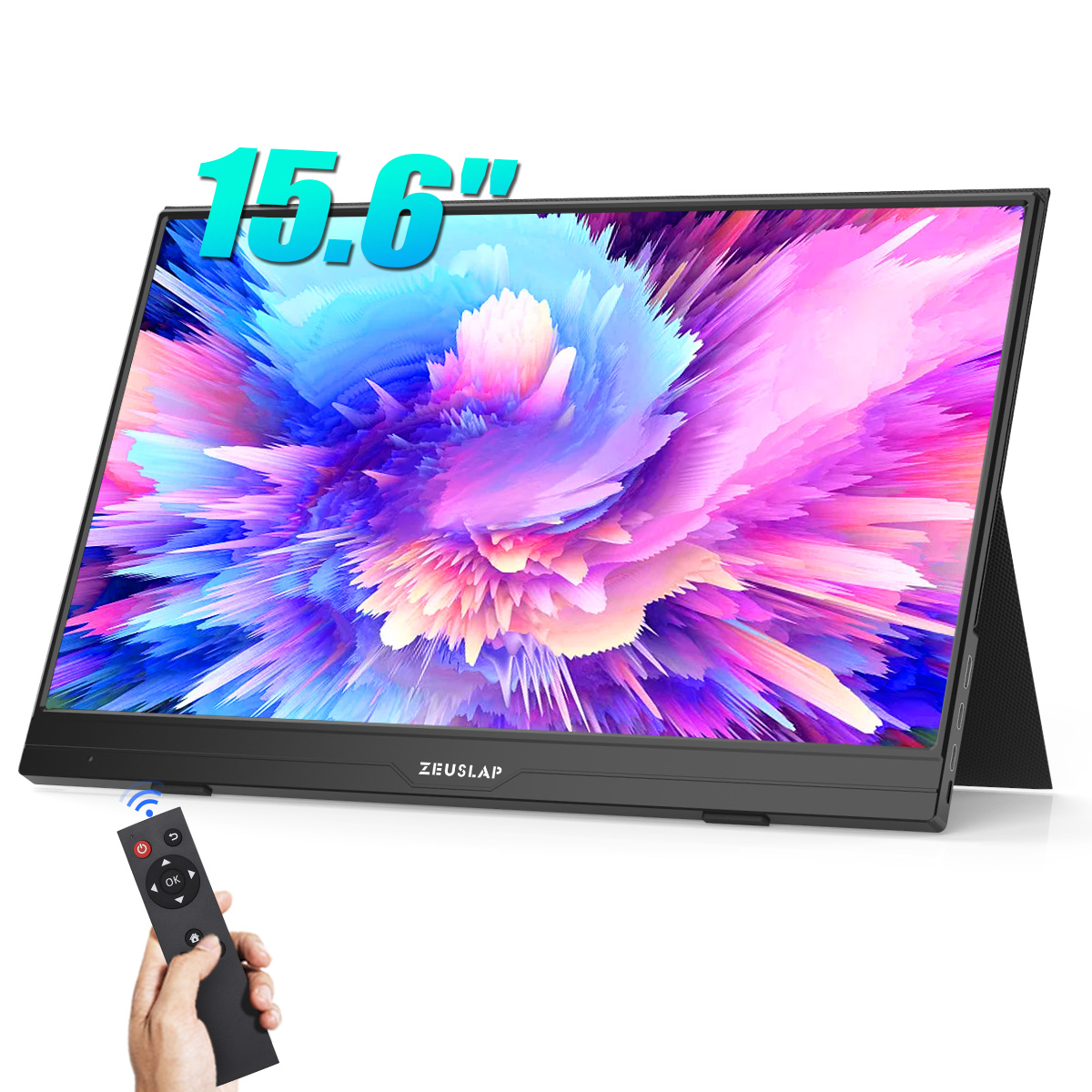 ZEUSLAP-AP156 超薄​​型 FHD IPS パネル ポータブル モニター DEX、NS、PS5、PC、ラップトップ セカンド ディスプレイ用スリーブ付き