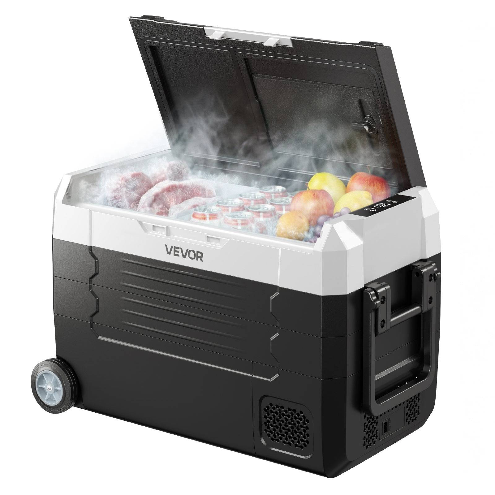 SucceBuy 35L 45L 55L ポータブル折りたたみハンドル車用冷蔵庫 ホイール付き -4°F ～ 68°F トラック用冷蔵庫 アプリ制御コンプレッサー冷凍庫 キャンプ ピクニック 車 ホームトラバル用