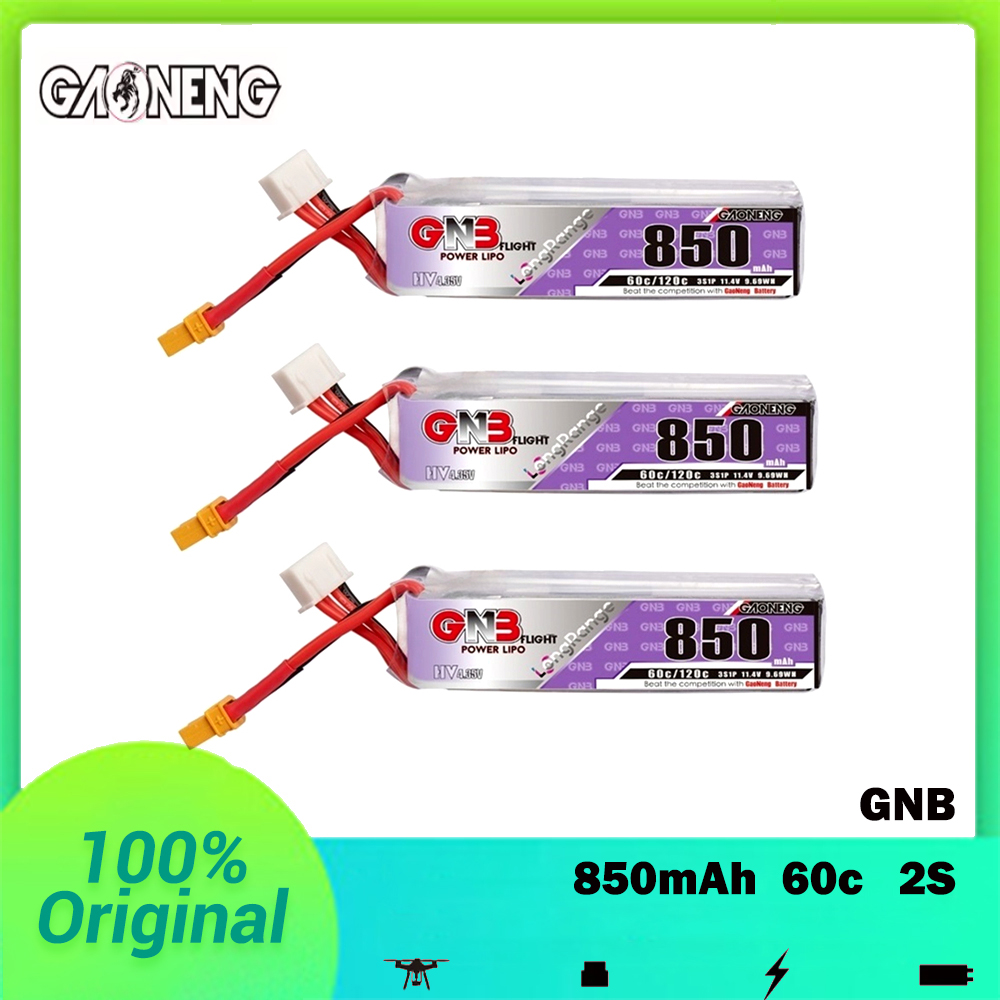 GAONENG GNB 850mAh 2S 7.6V 60C HV Lipo バッテリー XT30U-F プラグ付き Happymodel FPV レーシング Cine Whoop BetaFPV ドローン RC パーツ用