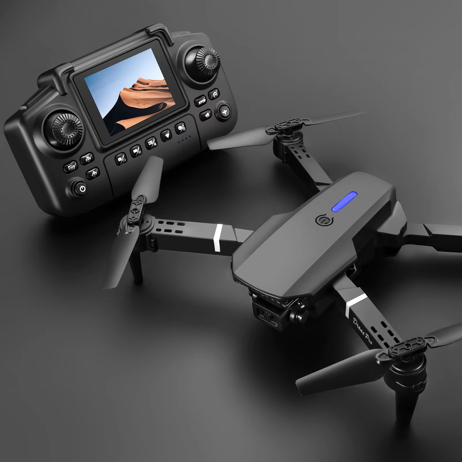 E88 Pro 新しいアップグレードされたドローン 4K デュアルカメラ HD 航空写真ドローン スクリーン付き折りたたみ式クアッドコプター RC おもちゃ子供男の子ギフト用