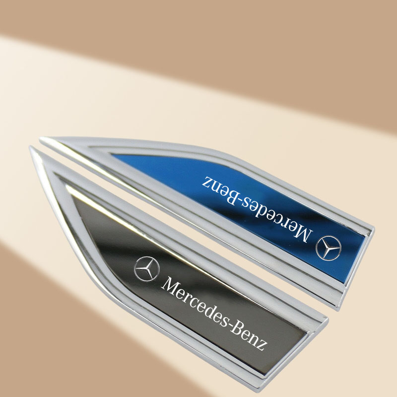 2 個 3D 金属車フェンダーサイドウイングエンブレムバッジステッカーメルセデスベンツ B C E クラス A クラス C200L GLC GLK CLA GLA アクセサリー