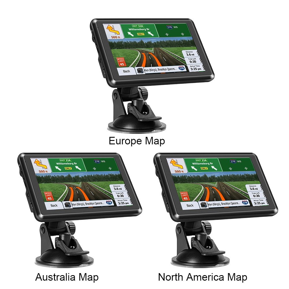 5 インチ車 GPS ナビゲーター HD タッチスクリーンポータブルナビゲーター FM トランスミッター音声リマインダー EU AU 北アメリカ地図速度違反アラーム
