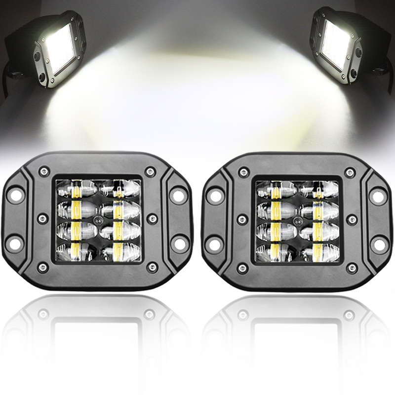 24 ワット 5 インチフラッシュマウント LED ワークライトバー 4x4 オフロード車トラック屋外補助ライト LED ヘッドライトフォグランプ 12V 24V