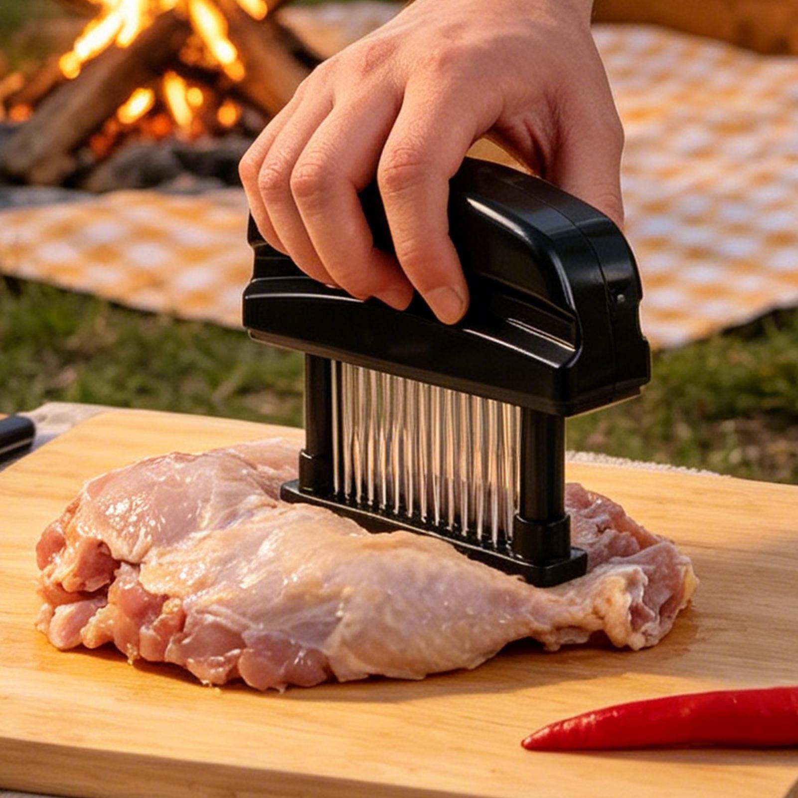 48 針ステンレス鋼ステーキテンダライザー、カバー付き針肉テンダライザー、鶏肉、牛肉、子羊肉、豚肉、子牛のバーベキューグリル用