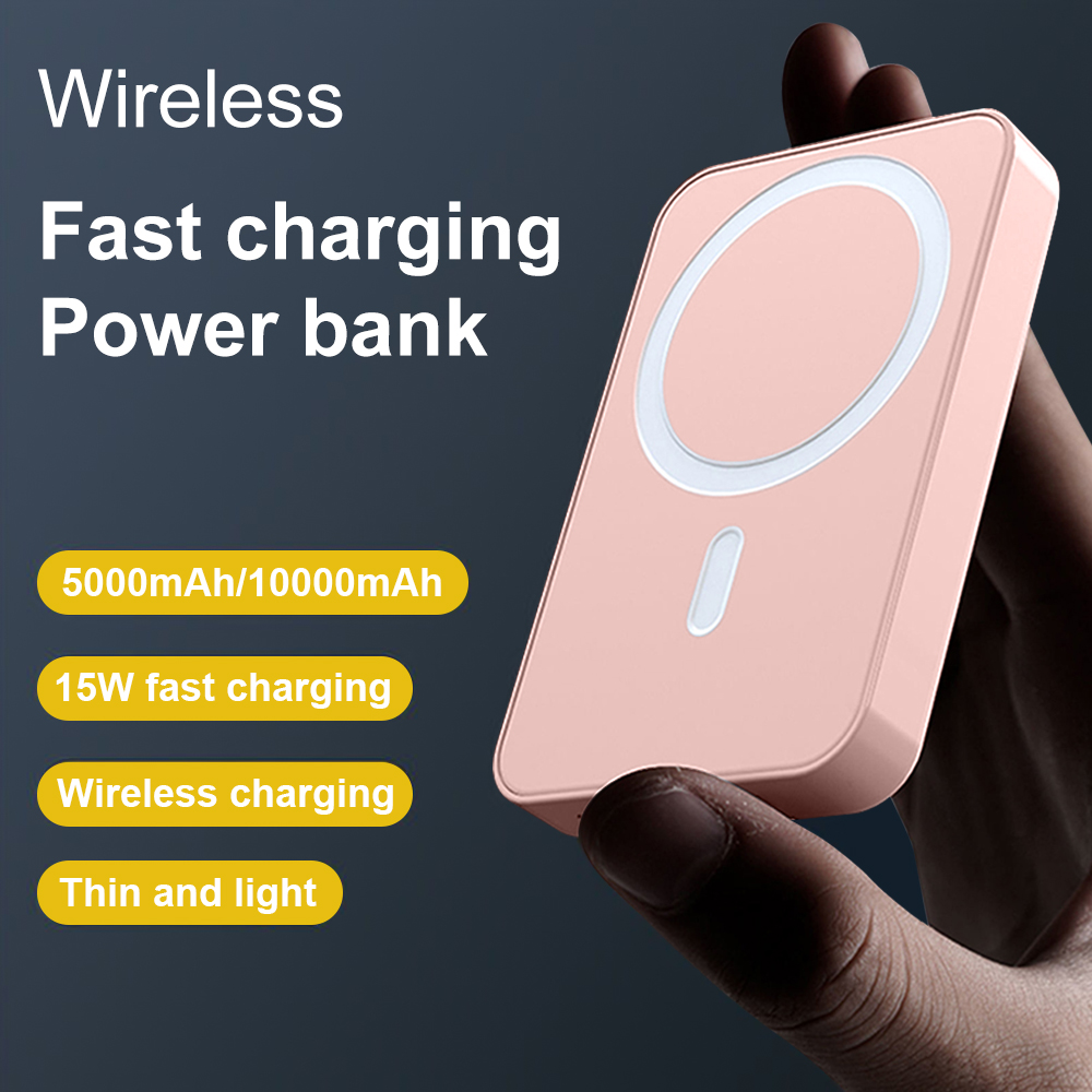 5000mAh 磁気ワイヤレス電源銀行 15 ワット高速充電ポータブルスリム MagSafe Powerbank ミニ薄型磁気充電器外部バッテリーパック