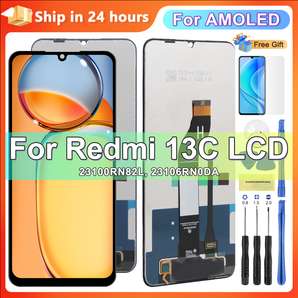 6.74 ''AMOLED Xiaomi Redmi 13C 23100RN82L Lcd ディスプレイタッチスクリーンデジタイザアセンブリ Xiaomi Poco C65 液晶交換