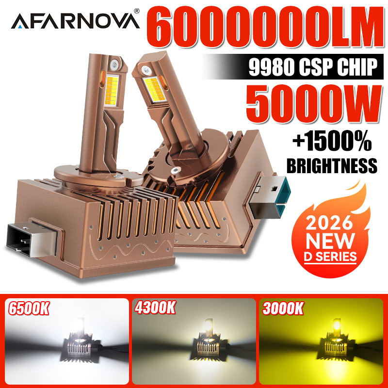 5000 ワット D1S D3S キセノン電球 D1R D3R Led ヘッドライト 3000K 4300K 6500K HID 1:1 12V Canbus Led オートライト 9980 CSP チッププラグ