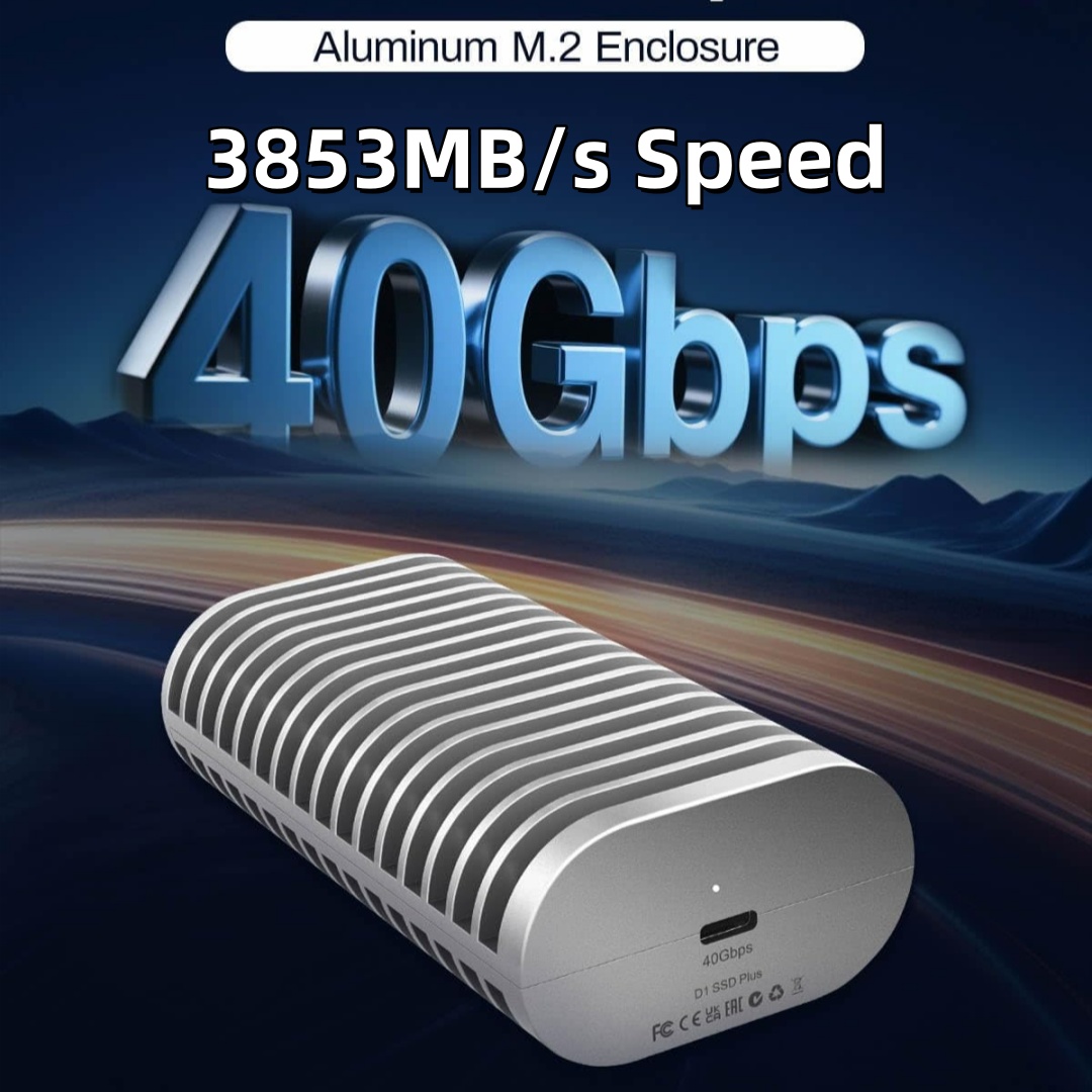 TERRAMASTER D1 SSD Plus 40Gbps NVMe M.2 NVMe SSD エンクロージャ データバックアップ用モバイルアプリ付属 (ディスクレス)