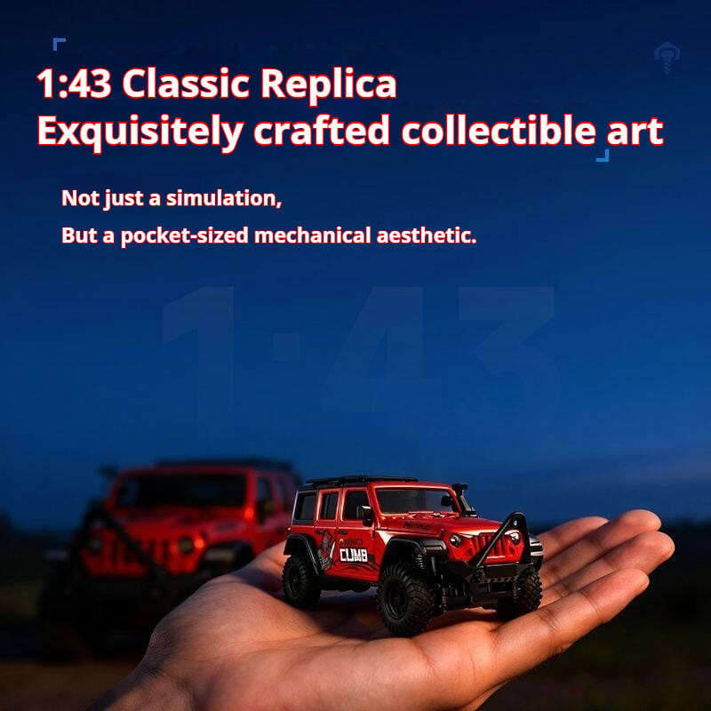 Huangbo 1:43 スケール 4WD RC ロッククローラーフル比例 RC オフロードデュアル車シェル衝撃吸収ジープ子供コレクターのため