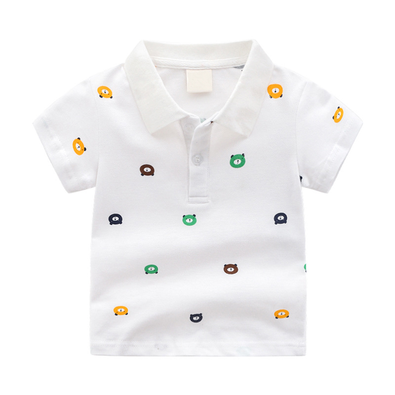 イン新しい卸売カスタマイズされた半袖男の子夏の漫画子供のトップス高品質 Tシャツボーイズポロシャツ