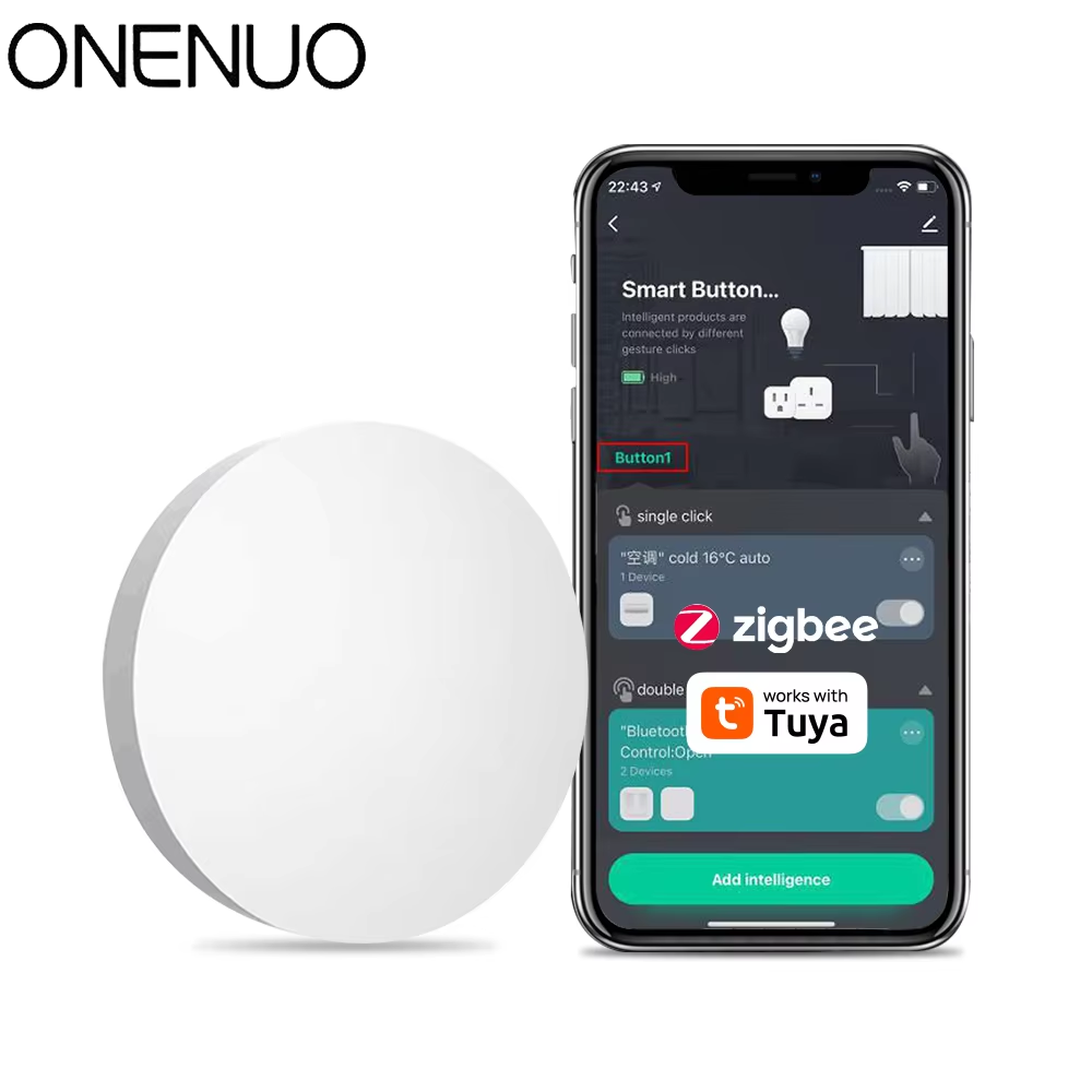 1 〜 2 個 Tuya ZigBee ボタンシーンスイッチインテリジェントリンケージスイッチバッテリー駆動オートメーションスマートライフ Zigbee デバイスで動作