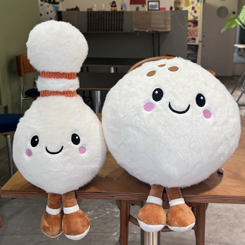 かわいいぬいぐるみボウリングボールおもちゃソフト肌に優しい模擬ボウリングピン装飾睡眠コンパニオン友人へのギフト