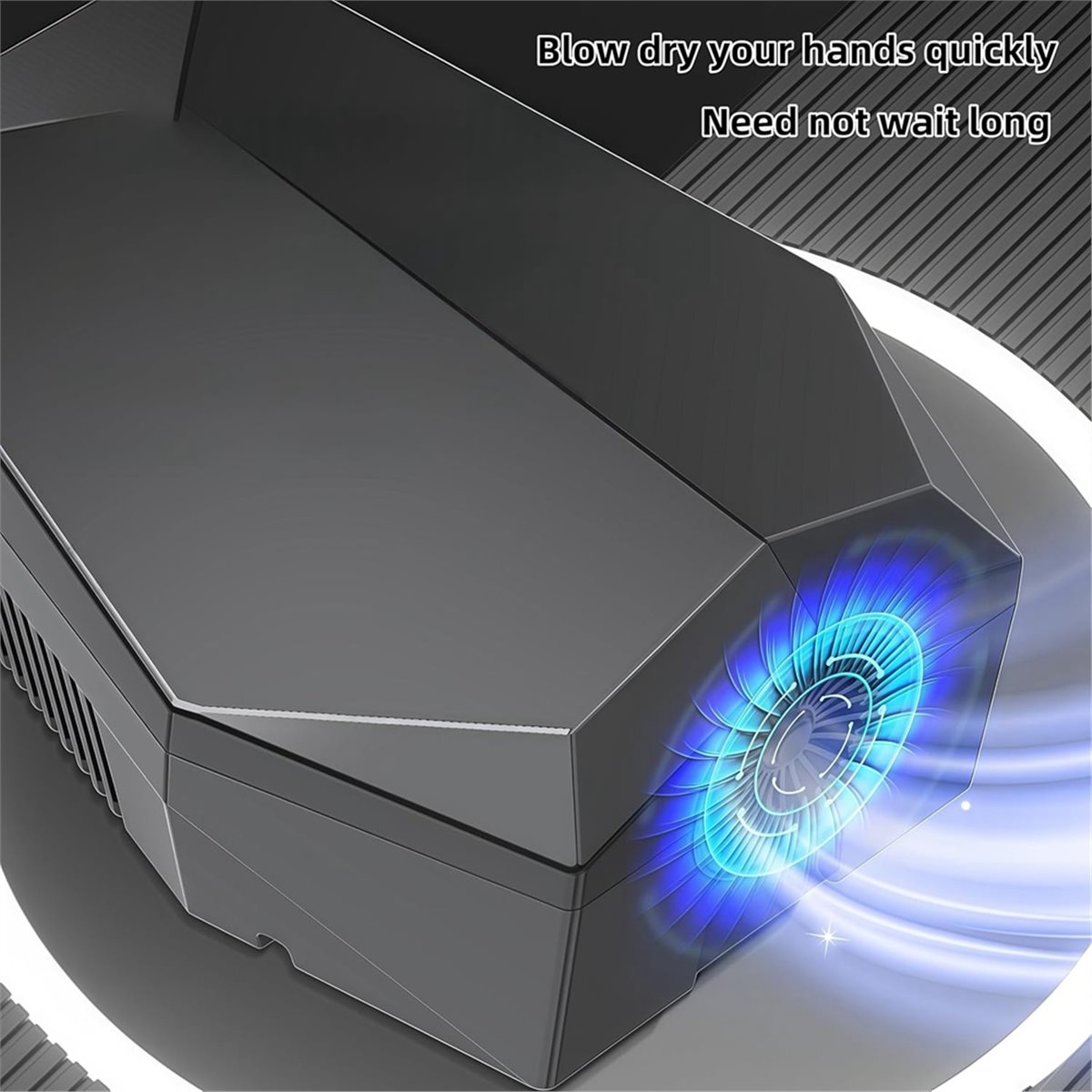 ABZJ 1600W 強力ハンドドライヤー、ドリル不要の壁掛け式静かなバスルームドライヤー、自動センサードライヤー 米国プラグ