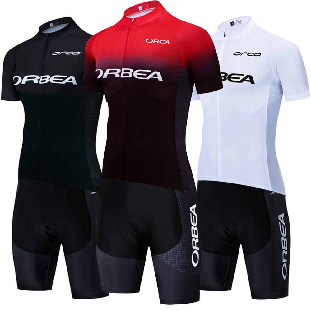 新しい ORBEA ORCA サイクリングジャージバイクショーツセット男性女性クイックドライ Ropa Ciclismo 4 ポケット夏プロ自転車 Tシャツ服