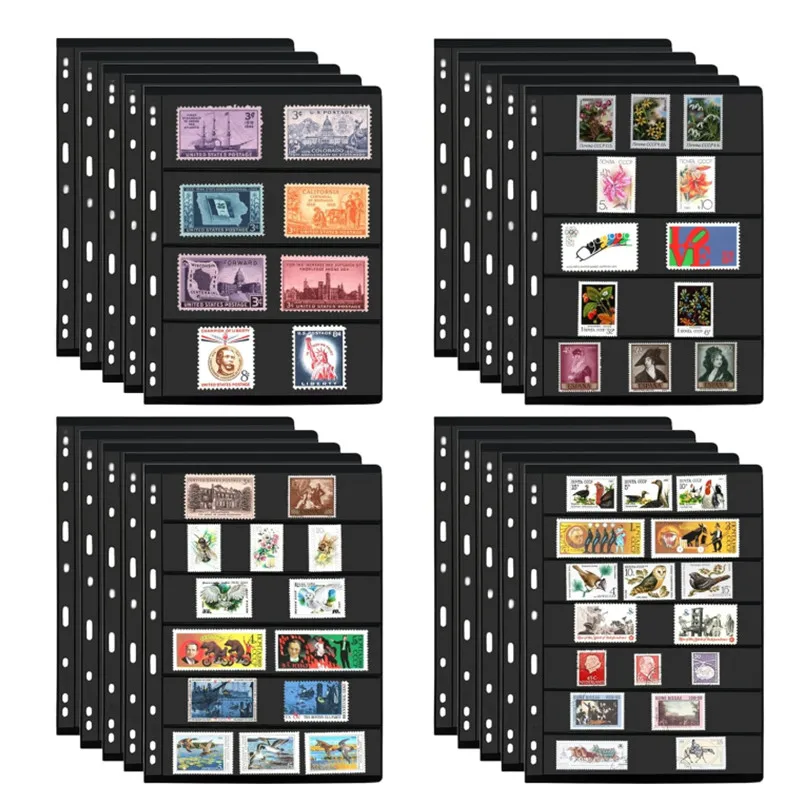 9 穴 10 個スタンプページスタンプアルバムバインダースタンプ収集アルバム紙幣コレクション PVC ルーズリーフ 12 モデル