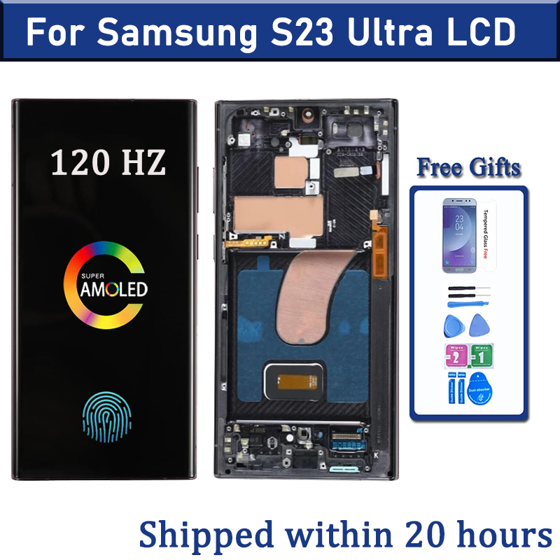 AMOLED ディスプレイサムスンギャラクシー S23 ウルトラ S918 Lcd ディスプレイデジタルタッチスクリーンサポート指紋 S-ペン S918B S918B/DS