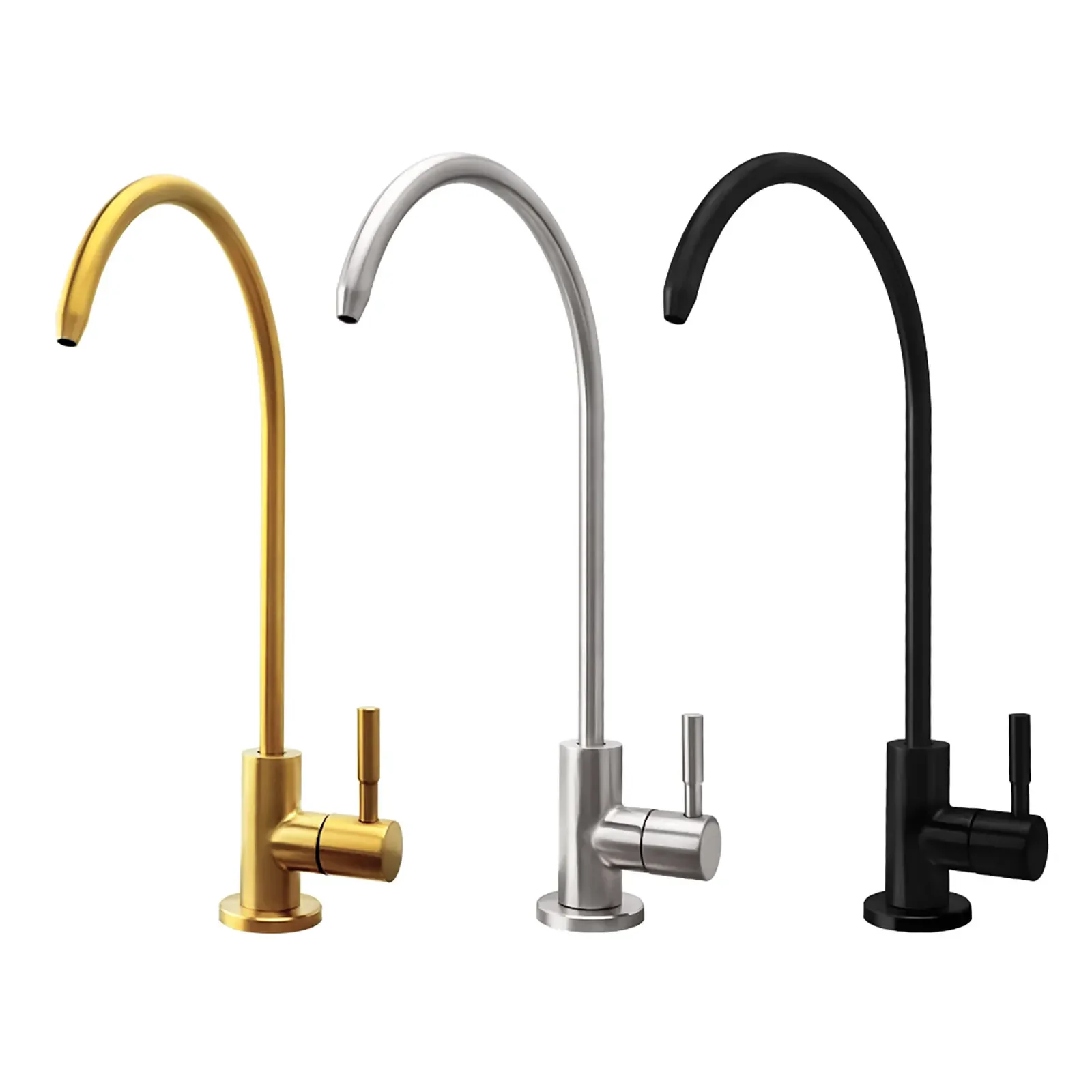 1/4 "キッチンの蛇口浄水器タップ飲料用タップシングル冷水シンクの蛇口ステンレス鋼フィルター浄水蛇口