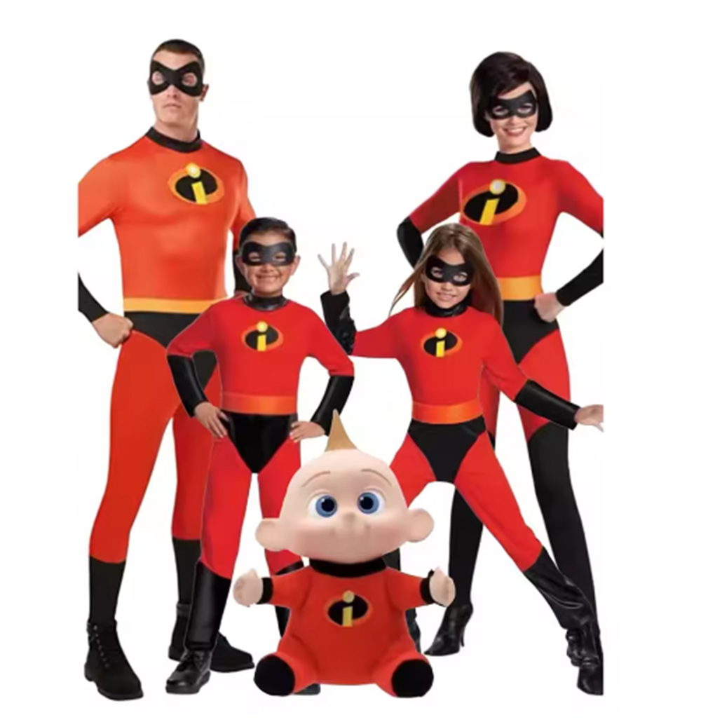 ミスターミセスインクレディブルコスプレ Elastigirl ハルクスパイダーファミリー大人のスーツジャンプスーツボディスーツハロウィン衣装ジャンプスーツ