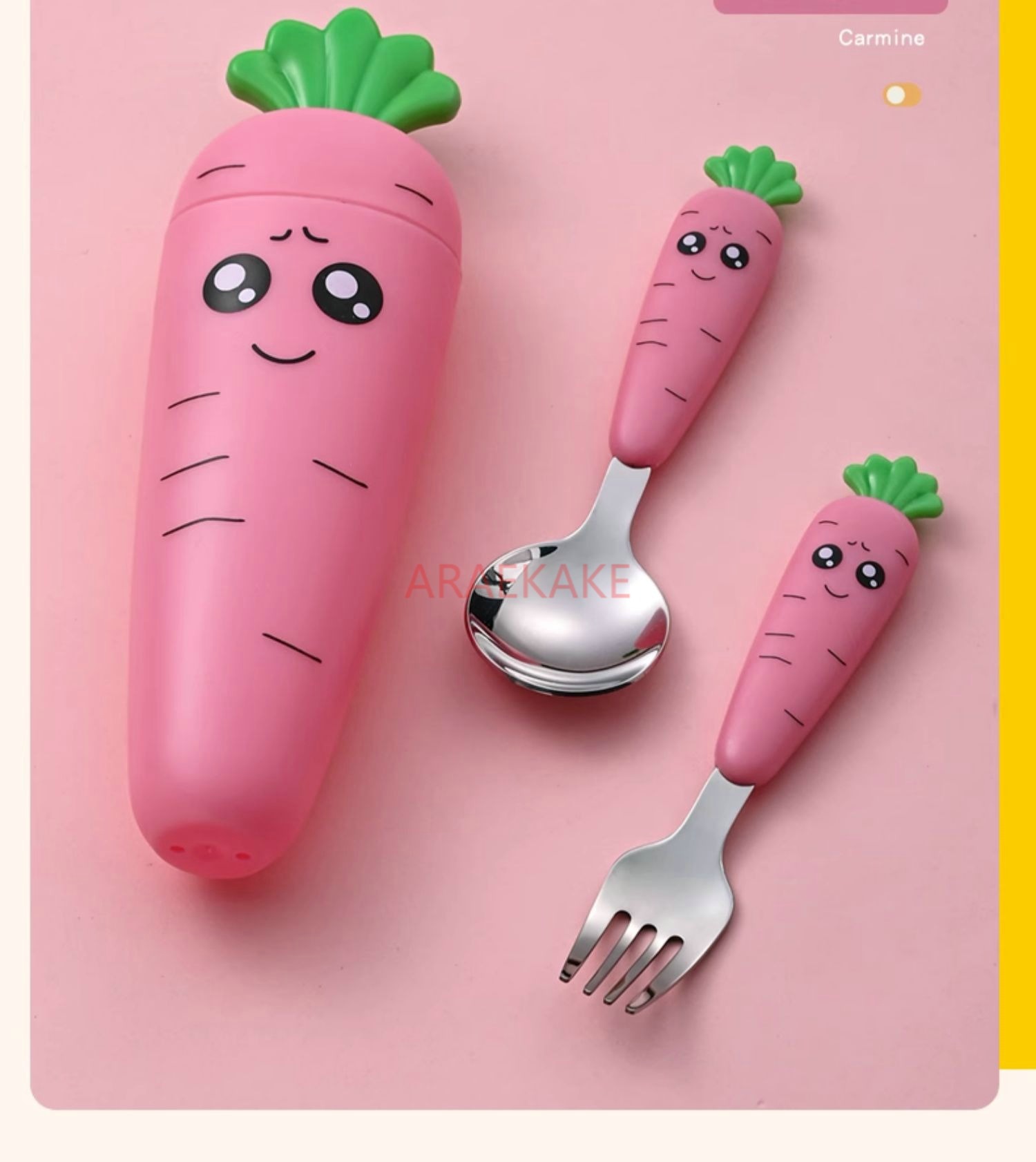 子供用スプーンポータブル食器かわいいニンジンクリエイティブフォークショートハンドル漫画ライススプーン