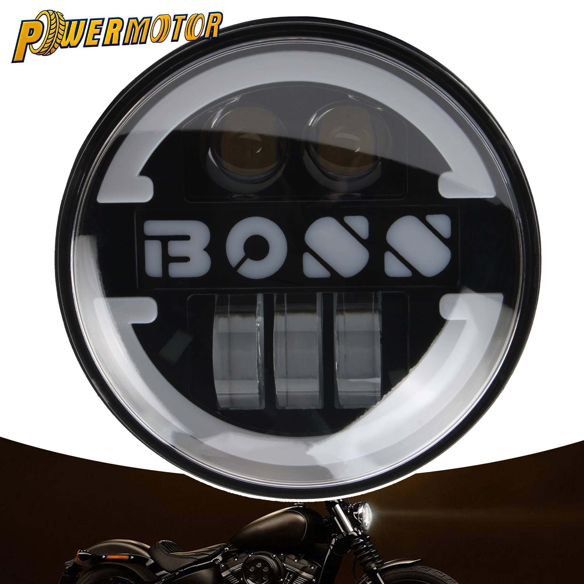 12-48V Motorcycle 5.75" Headlight White Amber DRL For Harley Dyna Softail Sportster 883 XL883 For Indian Bobber Chief Triumph