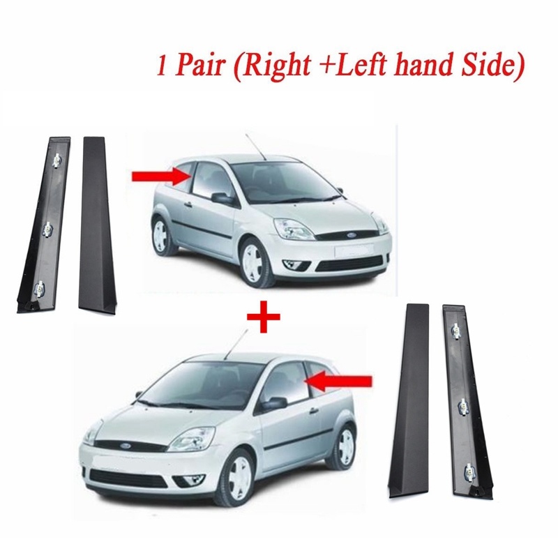 2X モデルフロントドアモールディング B ピラートリムフォードカーニバルフィエスタ MK6 2001-2008 3 ドア交換外装部品装飾