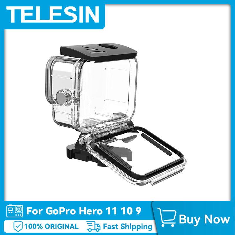 TELESIN ヒーロー 11/10/9 防水ケース 45 メートル PU 強化ガラス Telesin アクセサリーオリジナル在庫