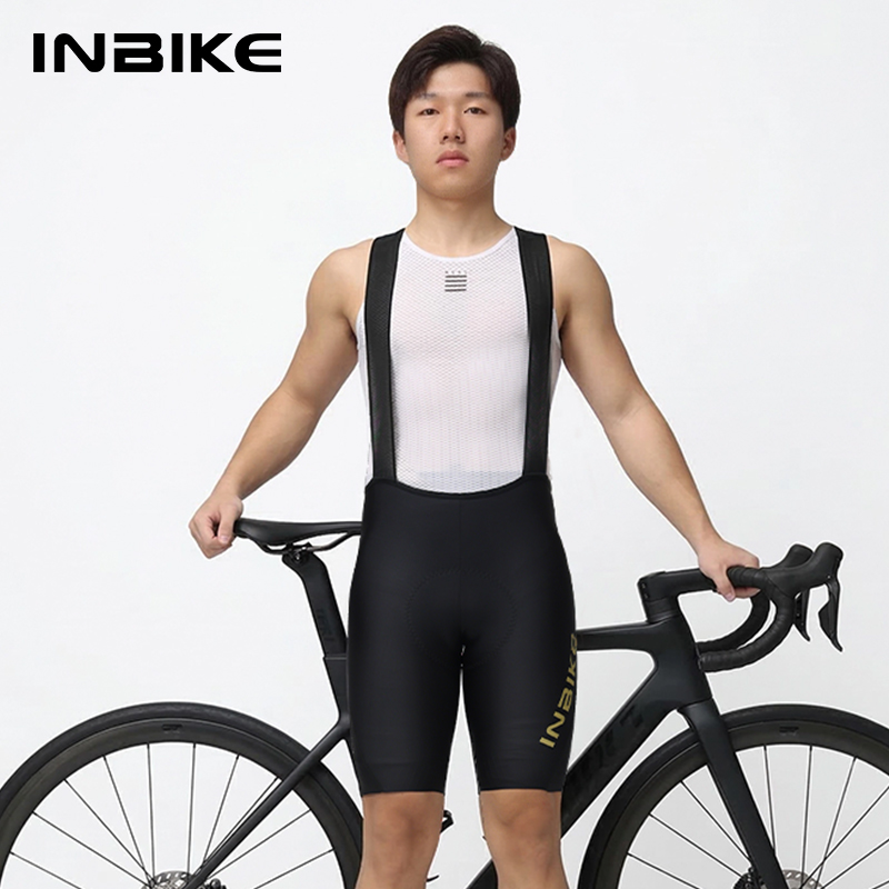 INBIKE 夏メンズサイクリングビブショーツプロフェッショナルパッド入りロードバイクマウンテン自転車高弾性通気性男性クッションショーツ