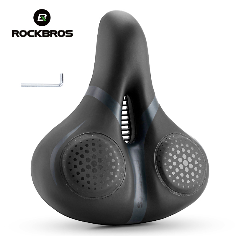 ROCKBROS 自転車サドル通気性ショックシート PU レザー表面クッション丸みを帯びた中空サイクリングシート快適 MTB 自転車サドル