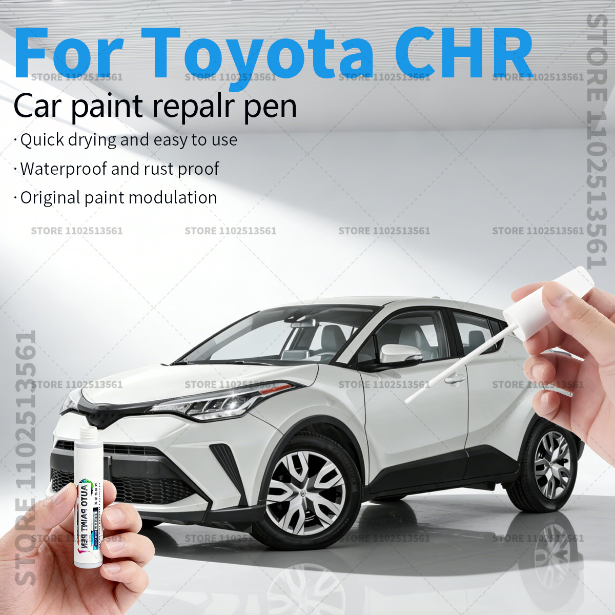 トヨタ CHR ペイント修理ペンタッチアップスクラッチリムーバー DIY カーアクセサリー白黒パールジャスパーブルーイエローホーネットグレー