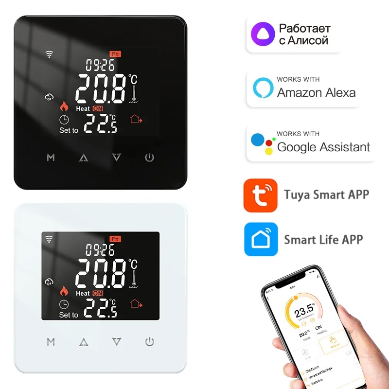Tuya スマートホームサーモスタット水電気暖かい床暖房ガスボイラー WiFi 温度リモコン Google Alexa 付き