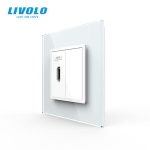 LIVOLO 英国規格 86x86mm 22.5x45mm 4K 高速 HDMI 壁面コンセントパネル。安定した高画質伝送を実現し、マルチメディア用途に適しています。
