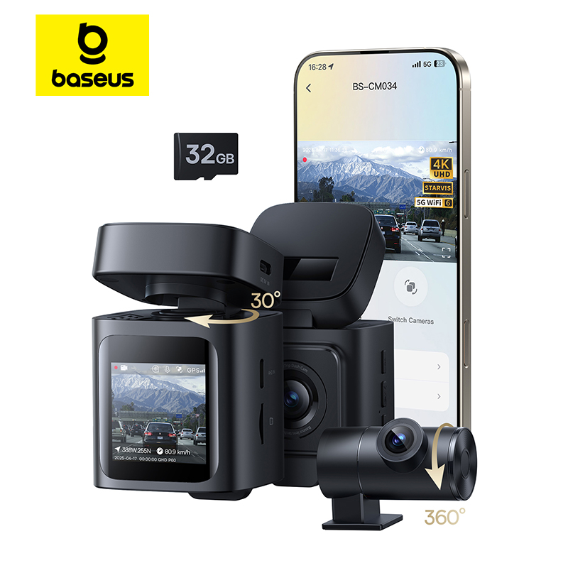 Baseus 4K ダッシュカム SONY センサー STARVIS ナイトビジョンフロントおよびリアカーカメラ ADAS WiFi6 GPS 24H 駐車ダッシュカム