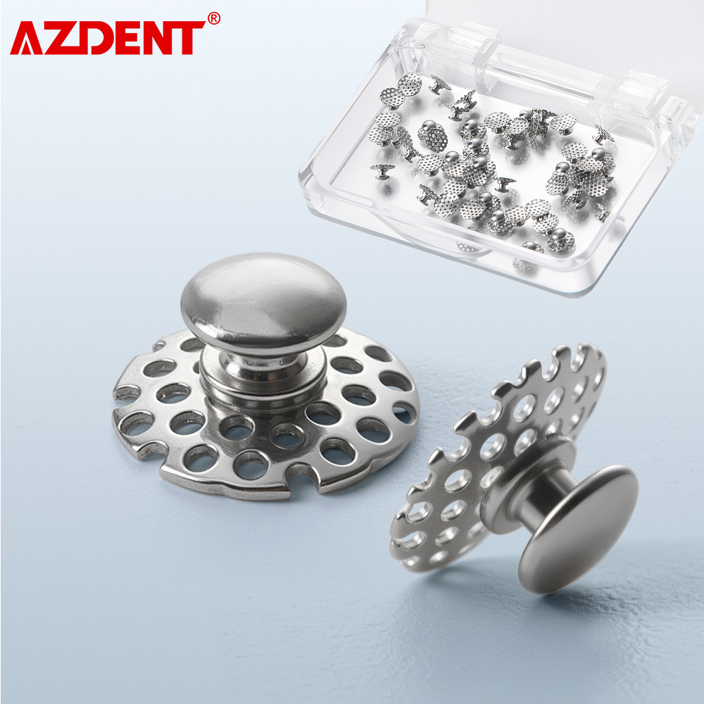 AZDENT 50 ピース/箱歯科矯正舌側ボタン丸穴金属歯科アクセサリー