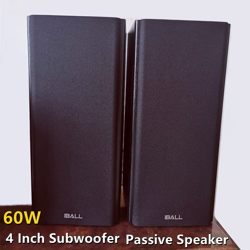 2.0 Passive Amplifier Speakers HiFi Home Theater Surround Sound TV 4 Inch Wooden Subwoofer Desktop Computer Bookshelf Sound Box