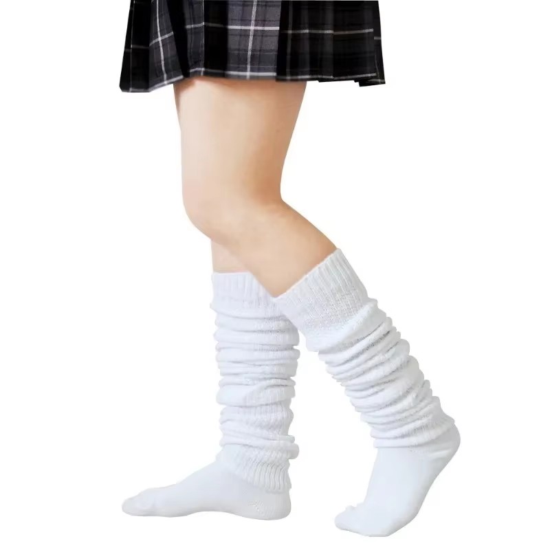 女性前かがみ靴下ルーズソックスブーツストッキング日本の女子高生 JK 制服アクセサリーレッグウォーマーコスプレ靴下