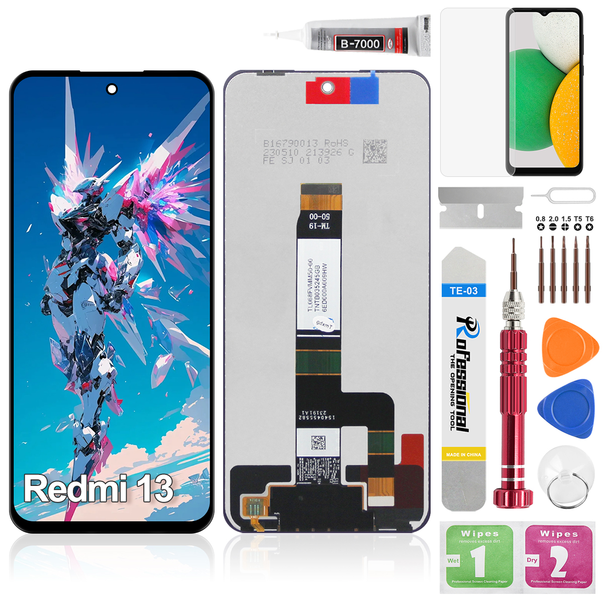 IPS "Xiaomi Redmi 13 Lcd ディスプレイ 2404ARN45A ディスプレイタッチスクリーンデジタイザ Xiaomi Redmi 13C 23100RN82L Lcd の交換