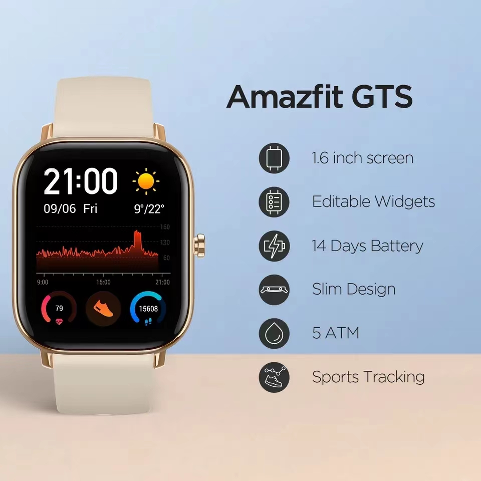 Amazfit GTS スマートウォッチ男性女性 5 気圧防水スポーツ追跡編集可能なウィジェット音楽制御改修機