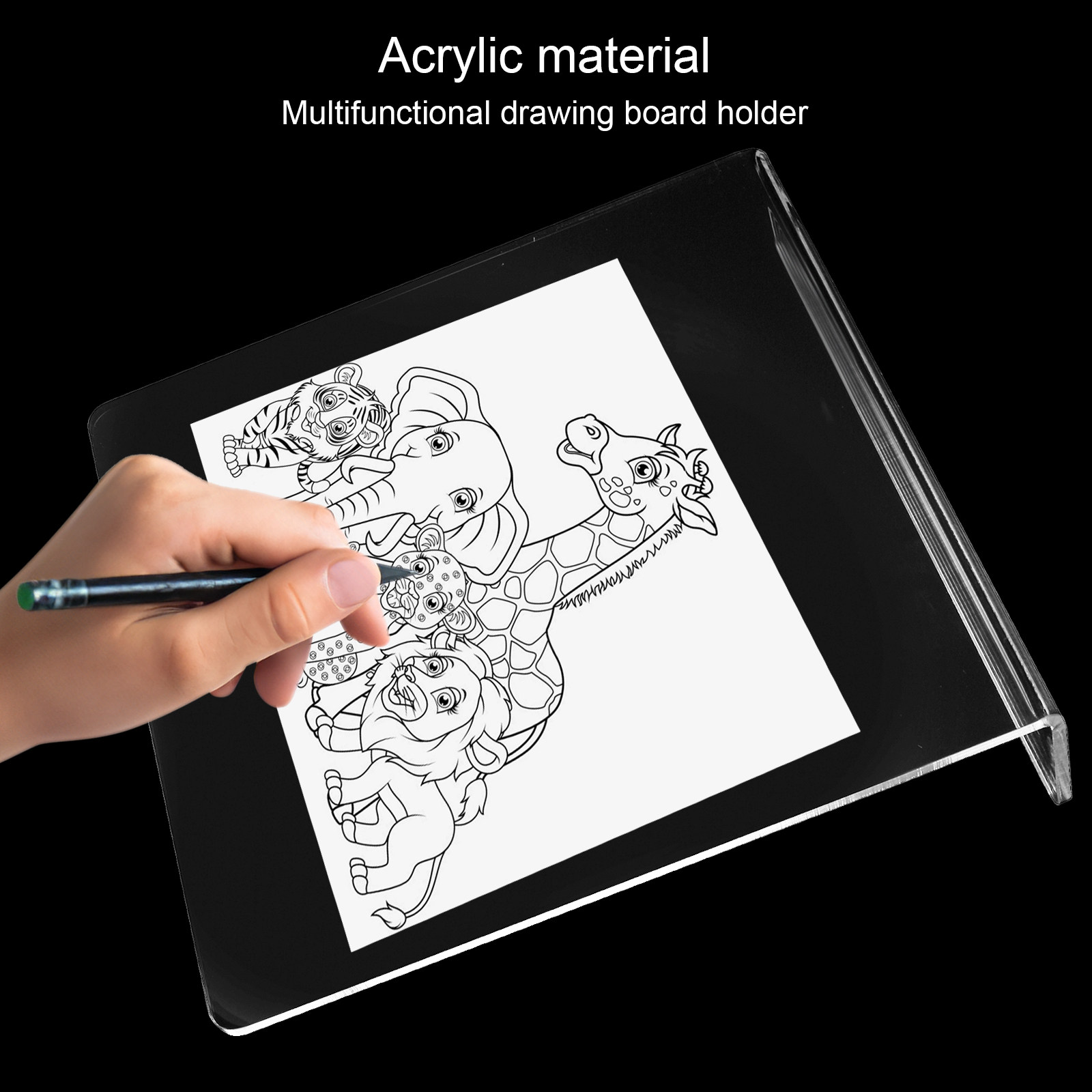 アクリル製傾斜ライティングボード、透明デスクトップイーゼル、絵画ディスプレイスタンド、アクリル製ドローイングボード、タブレットホルダーサポート