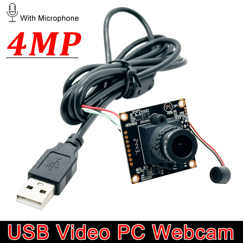 HD 4MP PCビデオUSBウェブカメラモジュール2560x1440 Mjpeg 30fps高速ミニUSB2.0内視鏡カメラマイク付きUVCプラグとプラ
