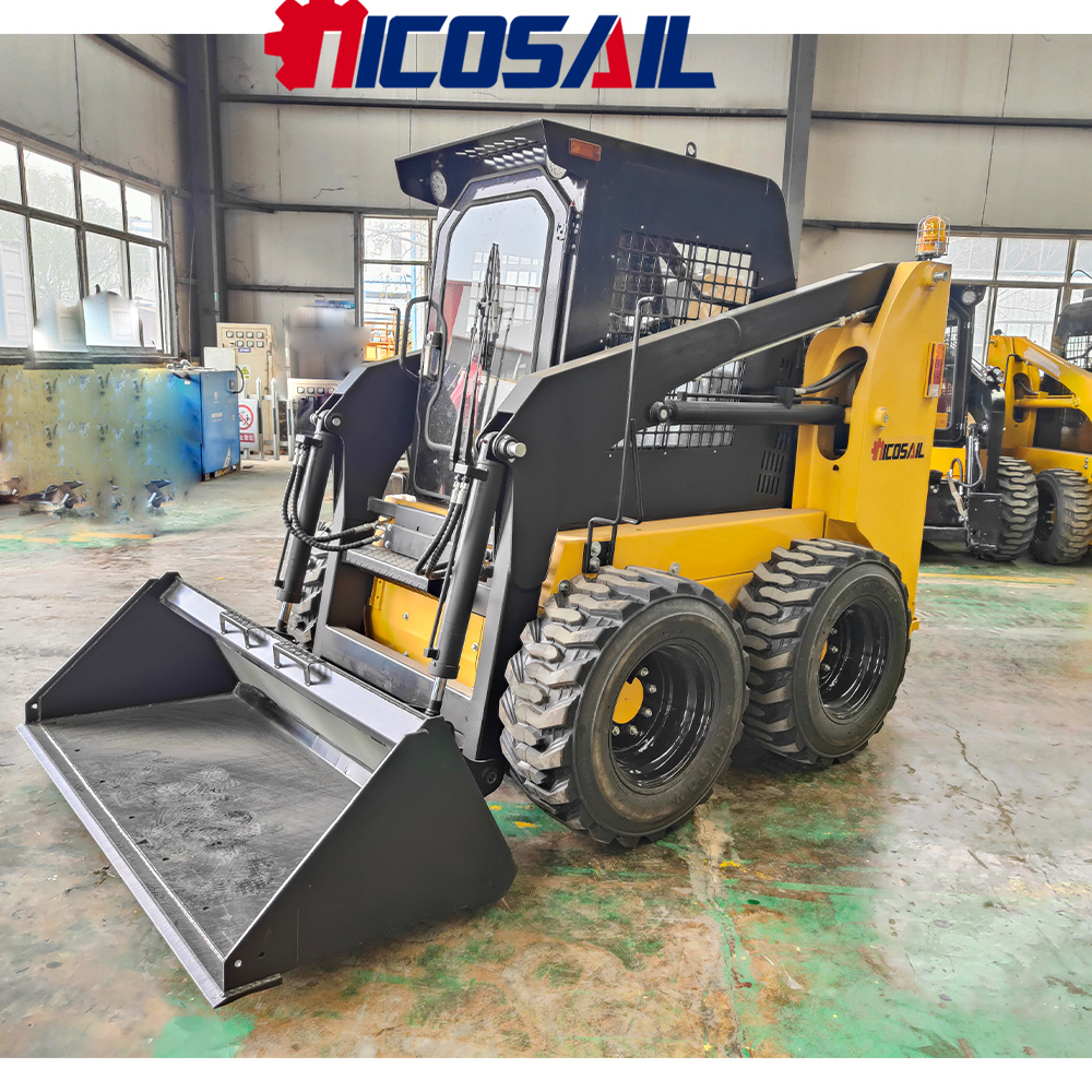 Nicosail JC25 コンパクトスキッドステアローダー 380kg 定格荷重マルチアタッチ CE EPA 農場庭掘りグレーディング用
